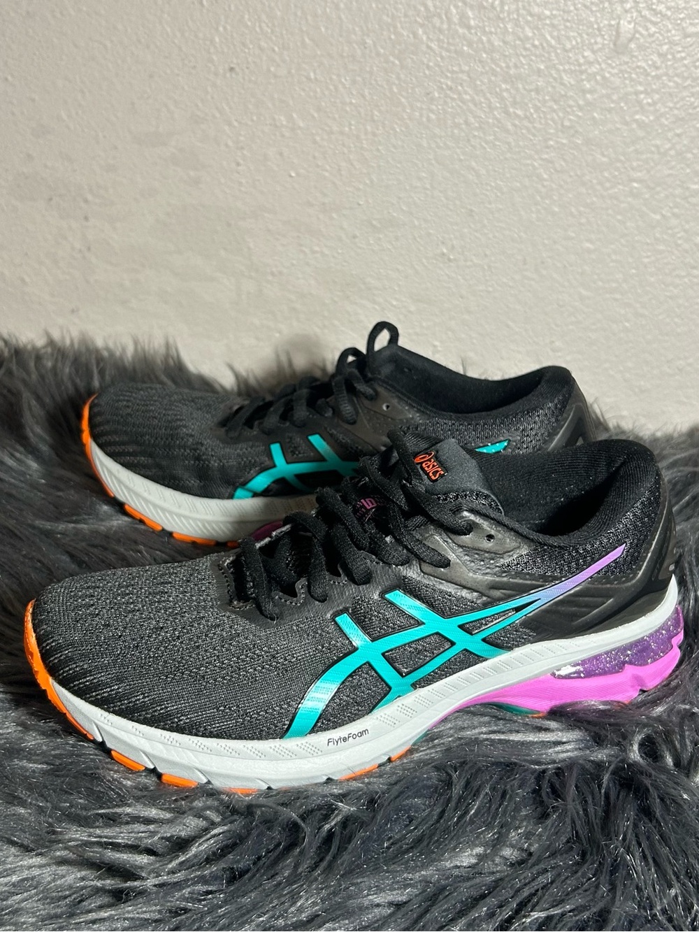 ASICS GT-2000 9 Trail Edition Running Walking Black/Baltic Jewel Sneakers Sz6.5 - Picture 5 of 9